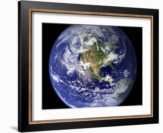 Spectacular Detailed True-Color Image of the Earth Showing the Western Hemisphere-Stocktrek Images-Framed Photographic Print