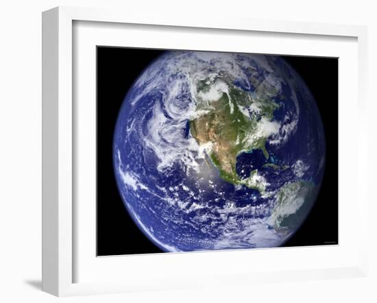 Spectacular Detailed True-Color Image of the Earth Showing the Western Hemisphere-Stocktrek Images-Framed Photographic Print