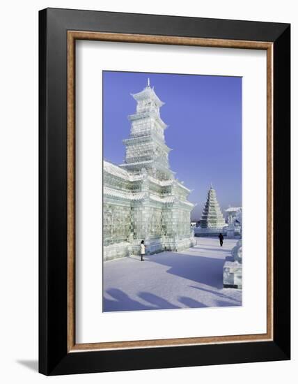 Spectacular Ice Sculptures, Harbin Ice and Snow Festival in Harbin, Heilongjiang Province, China-Gavin Hellier-Framed Photographic Print