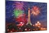 Spectacular Paris France Silvester Fireworks-Martina Bleichner-Mounted Art Print