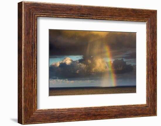 Spectacular rainbow off of Kalapana, Big Island, Hawaii-Mark A Johnson-Framed Photographic Print