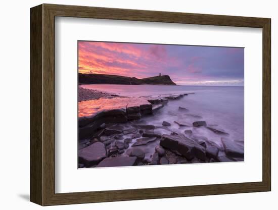 Spectacular sunrise over Kimmeridge Bay on the Jurassic Coast World Heritage Site, Dorset, England.-Adam Burton-Framed Photographic Print