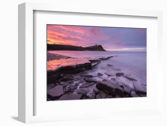 Spectacular sunrise over Kimmeridge Bay on the Jurassic Coast World Heritage Site, Dorset, England.-Adam Burton-Framed Photographic Print