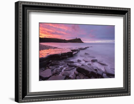 Spectacular sunrise over Kimmeridge Bay on the Jurassic Coast World Heritage Site, Dorset, England.-Adam Burton-Framed Photographic Print