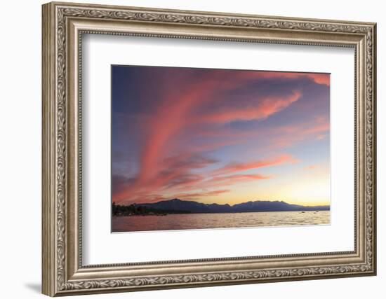 Spectacular Sunset Colors, Lake Tahoe, California, USA-Tom Norring-Framed Photographic Print