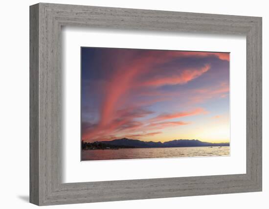 Spectacular Sunset Colors, Lake Tahoe, California, USA-Tom Norring-Framed Photographic Print