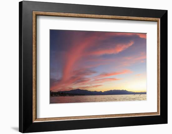 Spectacular Sunset Colors, Lake Tahoe, California, USA-Tom Norring-Framed Photographic Print