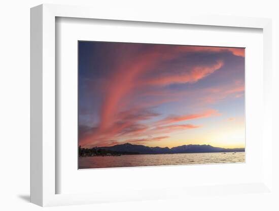 Spectacular Sunset Colors, Lake Tahoe, California, USA-Tom Norring-Framed Photographic Print