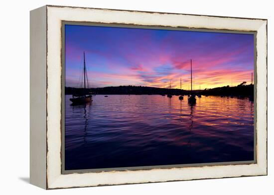 Spectacular Sunset, Falmouth Harbour, Cornwall, England, United Kingdom, Europe-Peter Groenendijk-Framed Premier Image Canvas