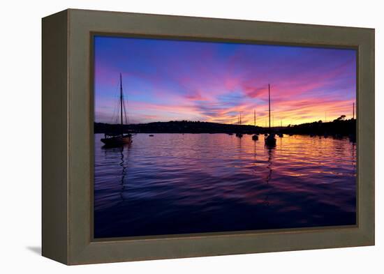 Spectacular Sunset, Falmouth Harbour, Cornwall, England, United Kingdom, Europe-Peter Groenendijk-Framed Premier Image Canvas