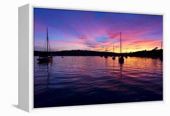 Spectacular Sunset, Falmouth Harbour, Cornwall, England, United Kingdom, Europe-Peter Groenendijk-Framed Premier Image Canvas