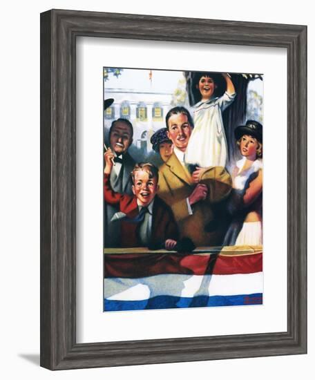 Spectators at a Parade-Norman Rockwell-Framed Giclee Print