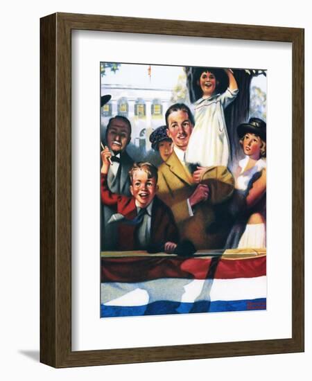 Spectators at a Parade-Norman Rockwell-Framed Giclee Print