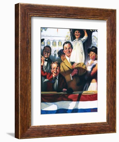 Spectators at a Parade-Norman Rockwell-Framed Giclee Print