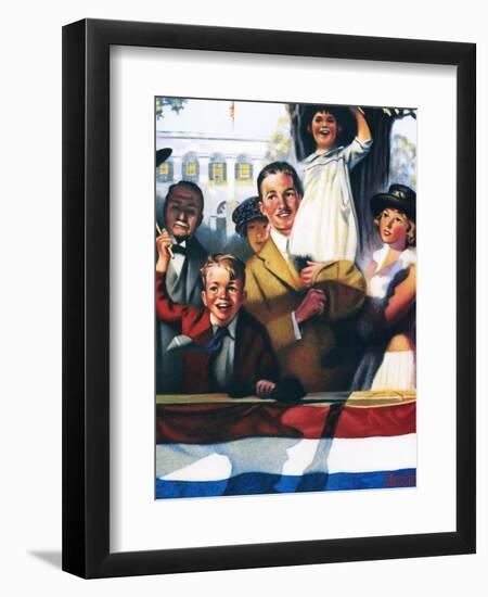 Spectators at a Parade-Norman Rockwell-Framed Giclee Print