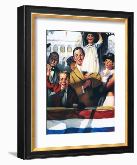 Spectators at a Parade-Norman Rockwell-Framed Premium Giclee Print