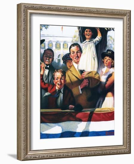 Spectators at a Parade-Norman Rockwell-Framed Giclee Print