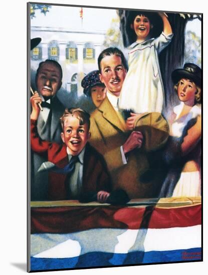 Spectators at a Parade-Norman Rockwell-Mounted Giclee Print