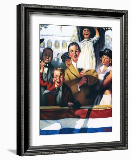 Spectators at a Parade-Norman Rockwell-Framed Giclee Print