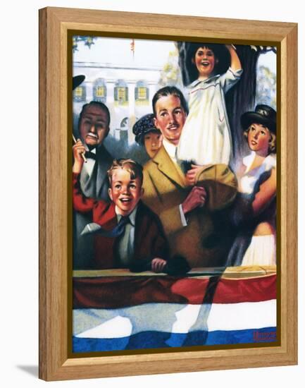 Spectators at a Parade-Norman Rockwell-Framed Premier Image Canvas