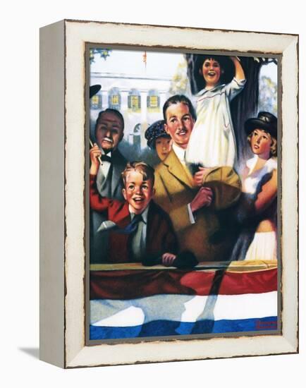 Spectators at a Parade-Norman Rockwell-Framed Premier Image Canvas