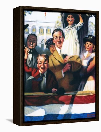 Spectators at a Parade-Norman Rockwell-Framed Premier Image Canvas