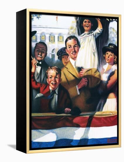 Spectators at a Parade-Norman Rockwell-Framed Premier Image Canvas