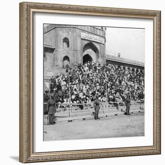 Spectators at Jumma Masjid, Bangalore, India, 1900s-H & Son Hands-Framed Giclee Print