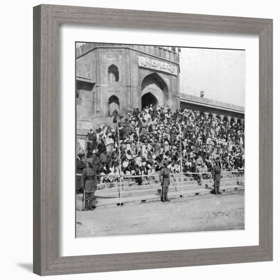 Spectators at Jumma Masjid, Bangalore, India, 1900s-H & Son Hands-Framed Giclee Print