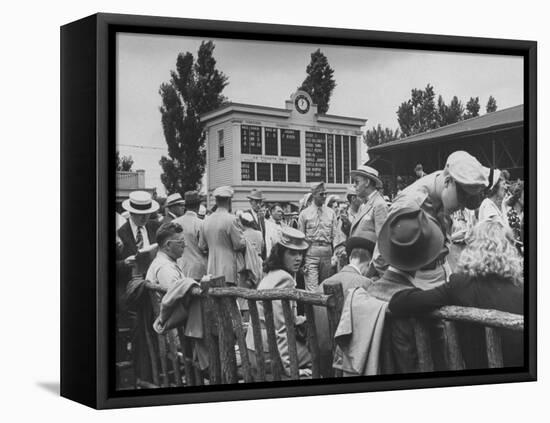 Spectators Attending the Kentucky Derby-null-Framed Premier Image Canvas