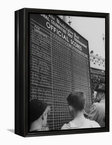 Spectators Checking the Official Score Board in the Golf Tournament-null-Framed Premier Image Canvas