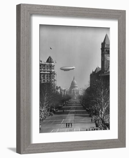 Spectators Enjoying the Celebrations, Capitol Building During Inauguration of Pres. Harry S. Truman-Ralph Morse-Framed Photographic Print