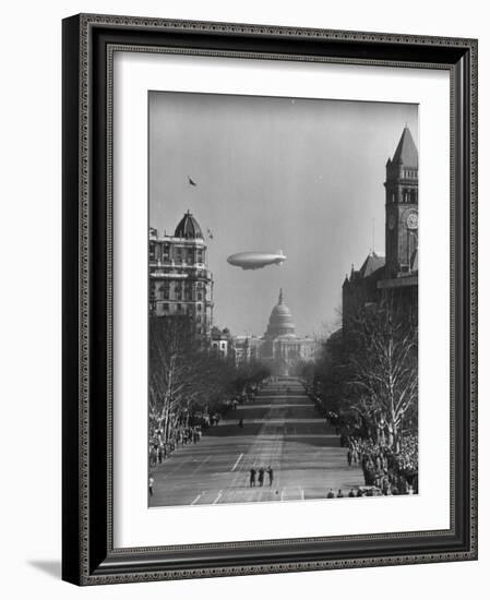 Spectators Enjoying the Celebrations, Capitol Building During Inauguration of Pres. Harry S. Truman-Ralph Morse-Framed Photographic Print