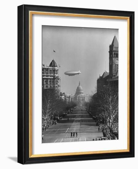 Spectators Enjoying the Celebrations, Capitol Building During Inauguration of Pres. Harry S. Truman-Ralph Morse-Framed Photographic Print