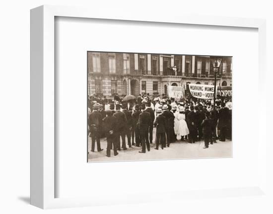 Spectators gather on Portland Place to watch the Women's Sunday procession, London, 21 June 1908-Unknown-Framed Photographic Print