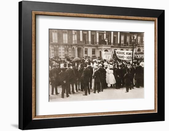 Spectators gather on Portland Place to watch the Women's Sunday procession, London, 21 June 1908-Unknown-Framed Photographic Print