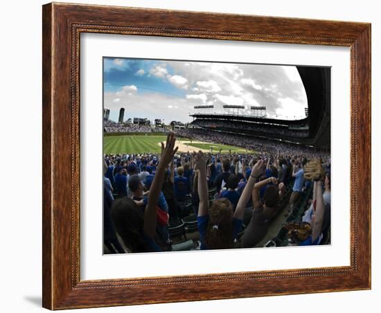 Spectators in a Stadium, Wrigley Field, Chicago, Cook County, Illinois, USA-null-Framed Photographic Print