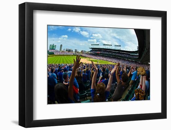 Spectators in a stadium, Wrigley Field, Chicago, Cook County, Illinois, USA-null-Framed Photographic Print