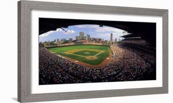 Spectators in a Stadium, Wrigley Field, Chicago Cubs, Chicago, Cook County, Illinois, USA-null-Framed Photographic Print