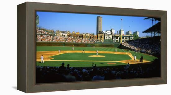 Spectators in a Stadium, Wrigley Field, Chicago Cubs, Chicago, Cook County, Illinois, USA-null-Framed Premier Image Canvas