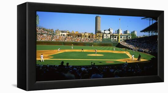 Spectators in a Stadium, Wrigley Field, Chicago Cubs, Chicago, Cook County, Illinois, USA-null-Framed Premier Image Canvas