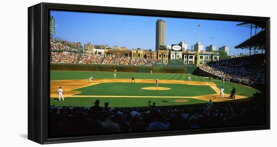 Spectators in a Stadium, Wrigley Field, Chicago Cubs, Chicago, Cook County, Illinois, USA-null-Framed Premier Image Canvas