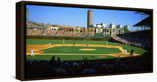 Spectators in a Stadium, Wrigley Field, Chicago Cubs, Chicago, Cook County, Illinois, USA-null-Framed Premier Image Canvas