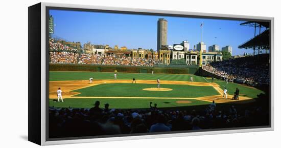 Spectators in a Stadium, Wrigley Field, Chicago Cubs, Chicago, Cook County, Illinois, USA-null-Framed Premier Image Canvas