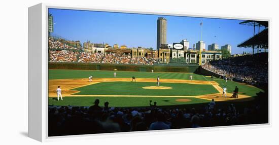 Spectators in a Stadium, Wrigley Field, Chicago Cubs, Chicago, Cook County, Illinois, USA-null-Framed Premier Image Canvas