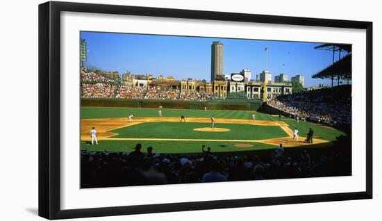 Spectators in a Stadium, Wrigley Field, Chicago Cubs, Chicago, Cook County, Illinois, USA-null-Framed Photographic Print