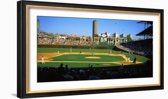 Spectators in a Stadium, Wrigley Field, Chicago Cubs, Chicago, Cook County, Illinois, USA-null-Framed Photographic Print