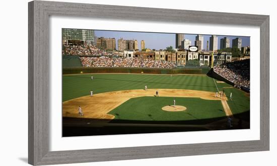 Spectators in a stadium, Wrigley Field, Chicago Cubs, Chicago, Cook County, Illinois, USA-null-Framed Photographic Print