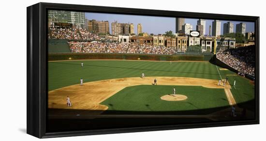 Spectators in a stadium, Wrigley Field, Chicago Cubs, Chicago, Cook County, Illinois, USA-null-Framed Premier Image Canvas