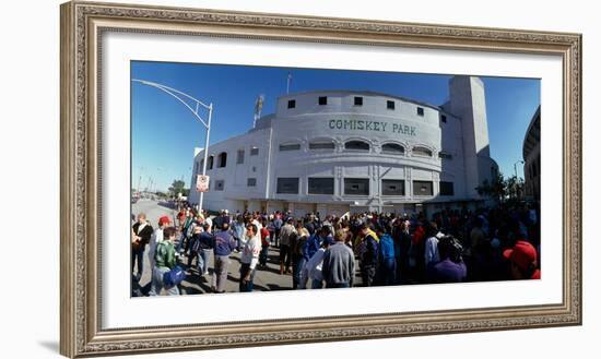 Spectators in front of a baseball stadium, U.S. Cellular Field, Chicago, Cook County, Illinois, USA-null-Framed Photographic Print